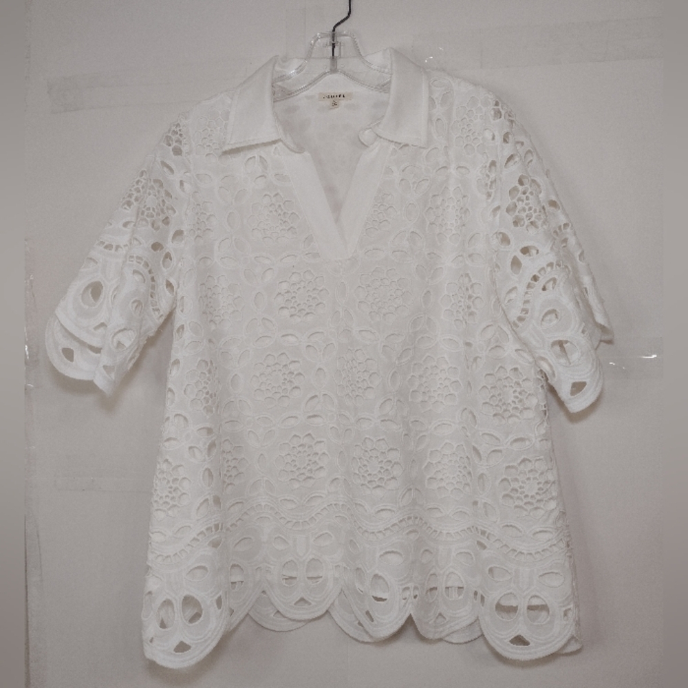 Jodifl White Lace Blouse Size (M)